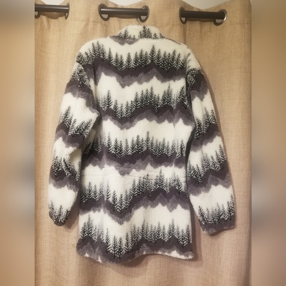 Vintage 90's fit Black mountain fleece black white gray M - Picture 4 of 8